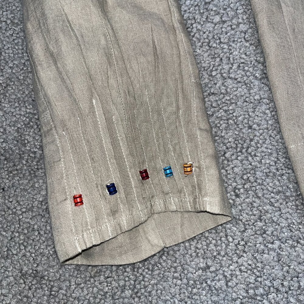 ADVENTURES DES TOILES Tribal Beaded Tapered Leg Trouser Pants Slacks - EUC - 38 - Picture 5 of 14